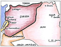 Landkarte Naher Osten Syrien Irak 200