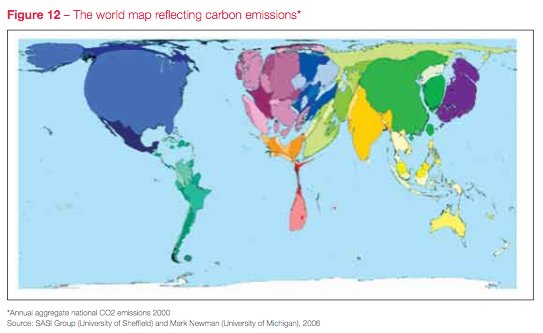 Die Welt, gemessen an den CO2-Emissionen. Grafik: GHF