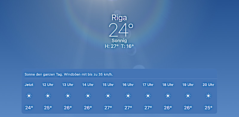 Temperatur in Riga. Screenshot: epo.de